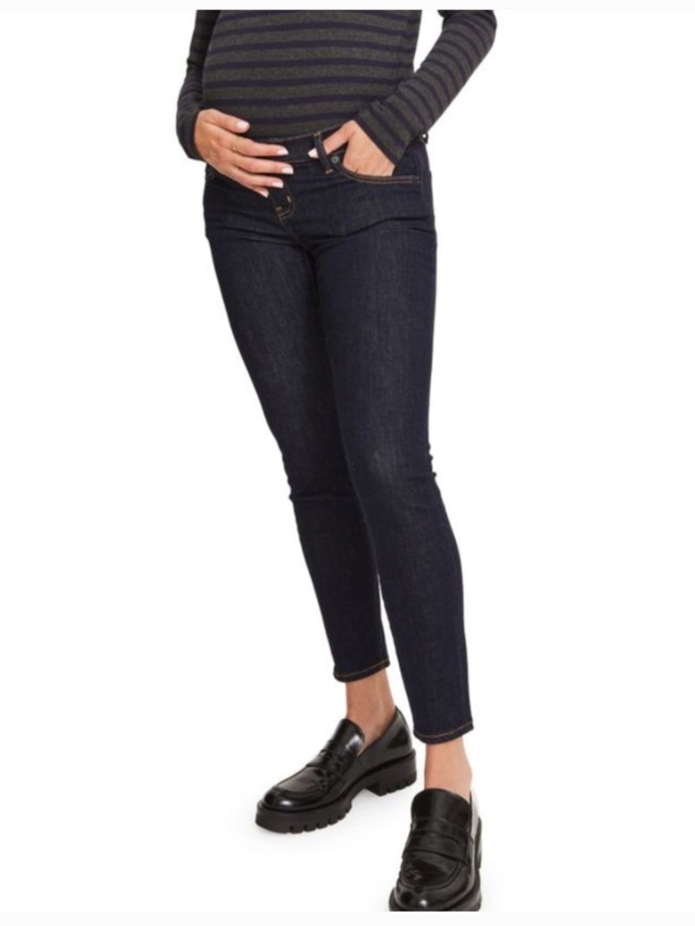 Hatch Maternity Dark Blue Skinny Stretch Jeans Size 28